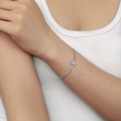 [Max Jewelry ]Luxurious Dazzling Square Shape Banquet Bracelet