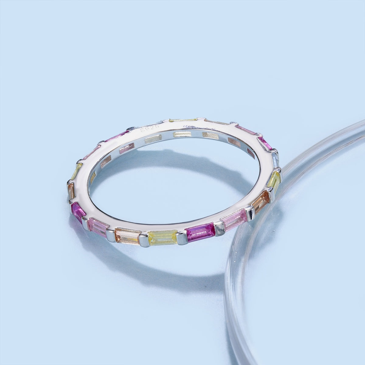 [Max Jewelry ]Exquisite Multicolored Emerald Cut Daily Ring