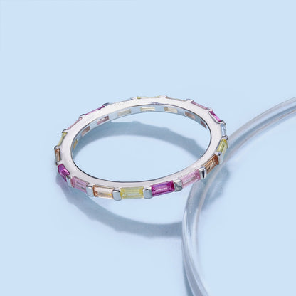 [Max Jewelry ]Exquisite Multicolored Emerald Cut Daily Ring