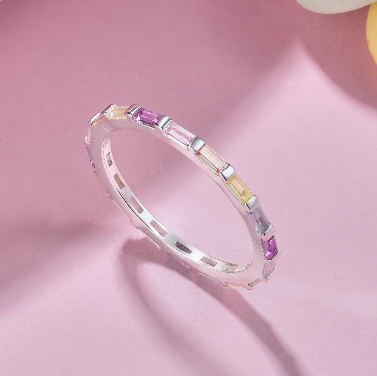 [Max Jewelry ]Exquisite Multicolored Emerald Cut Daily Ring