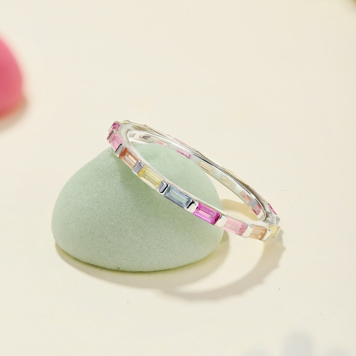 [Max Jewelry ]Exquisite Multicolored Emerald Cut Daily Ring