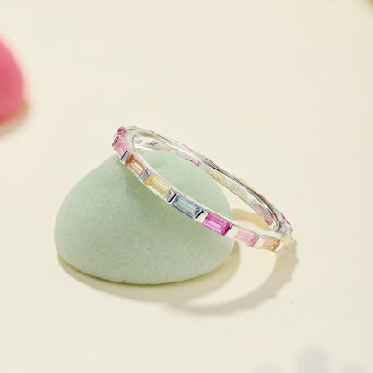 [Max Jewelry ]Exquisite Multicolored Emerald Cut Daily Ring