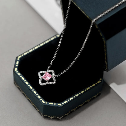 [Max Jewelry ]Exquisite Flower Shape Princess Cut Necklace