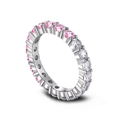 [Max Jewelry ]Sparkling Round Cut Tennis Ring