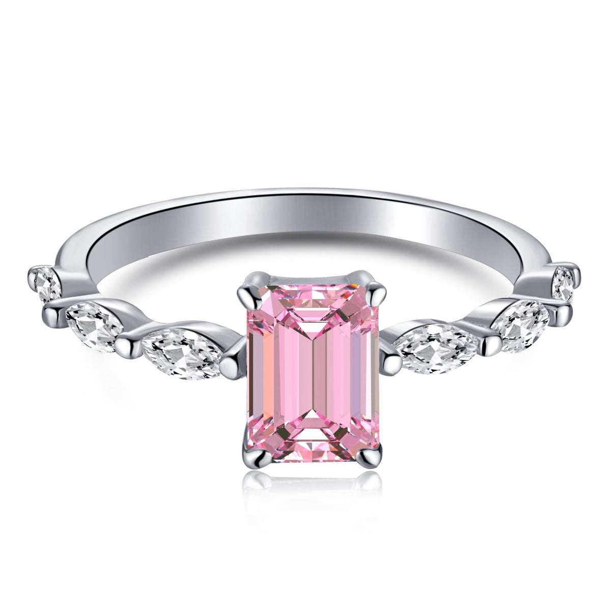 [Max Jewelry ]1.0 Carat Dainty Resplendent Radiant Cut Daily Ring