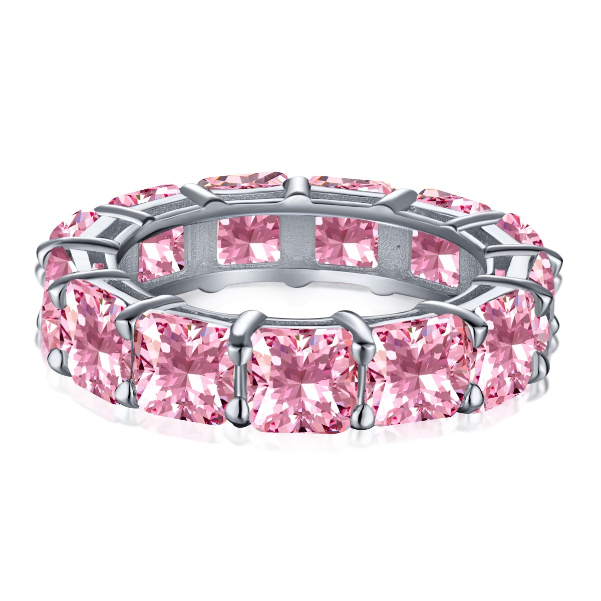 [Max Jewelry ]Elegant Princess Cut Tennis Ring