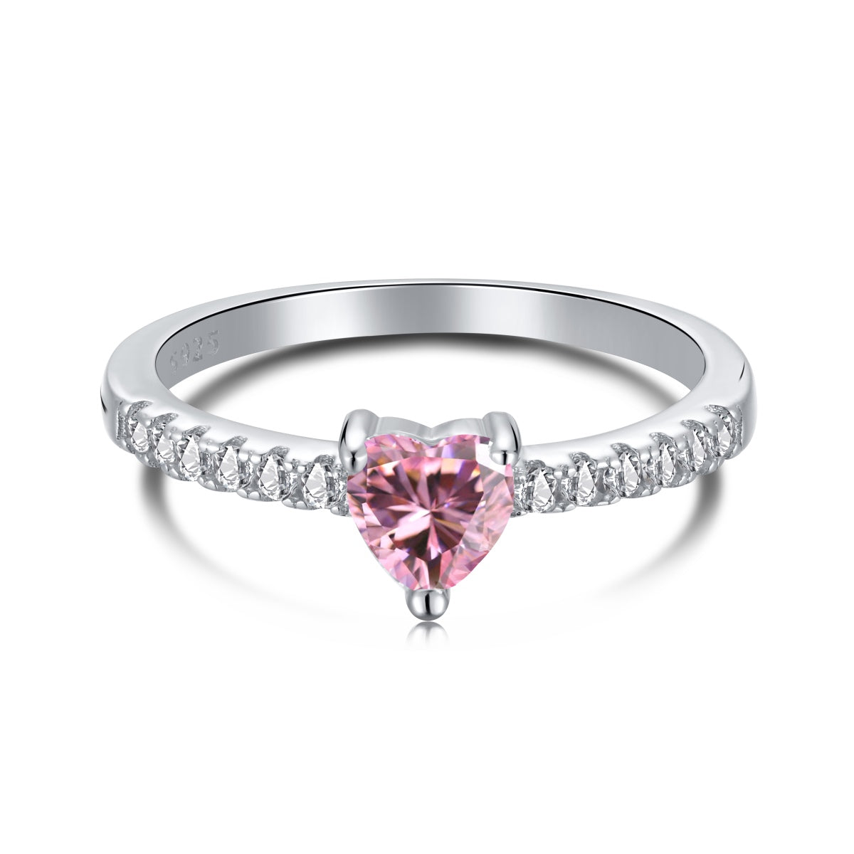 [Max Jewelry ]0.5 Carat CaratEternity Charming Heart Shape Lover Ring