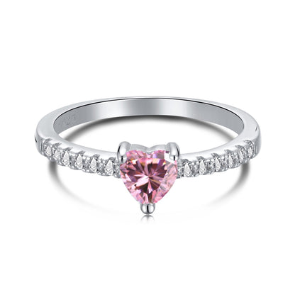 [Max Jewelry ]0.5 Carat CaratEternity Charming Heart Shape Lover Ring