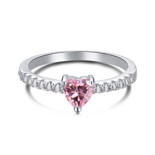 [Max Jewelry ]0.5 Carat CaratEternity Charming Heart Shape Lover Ring