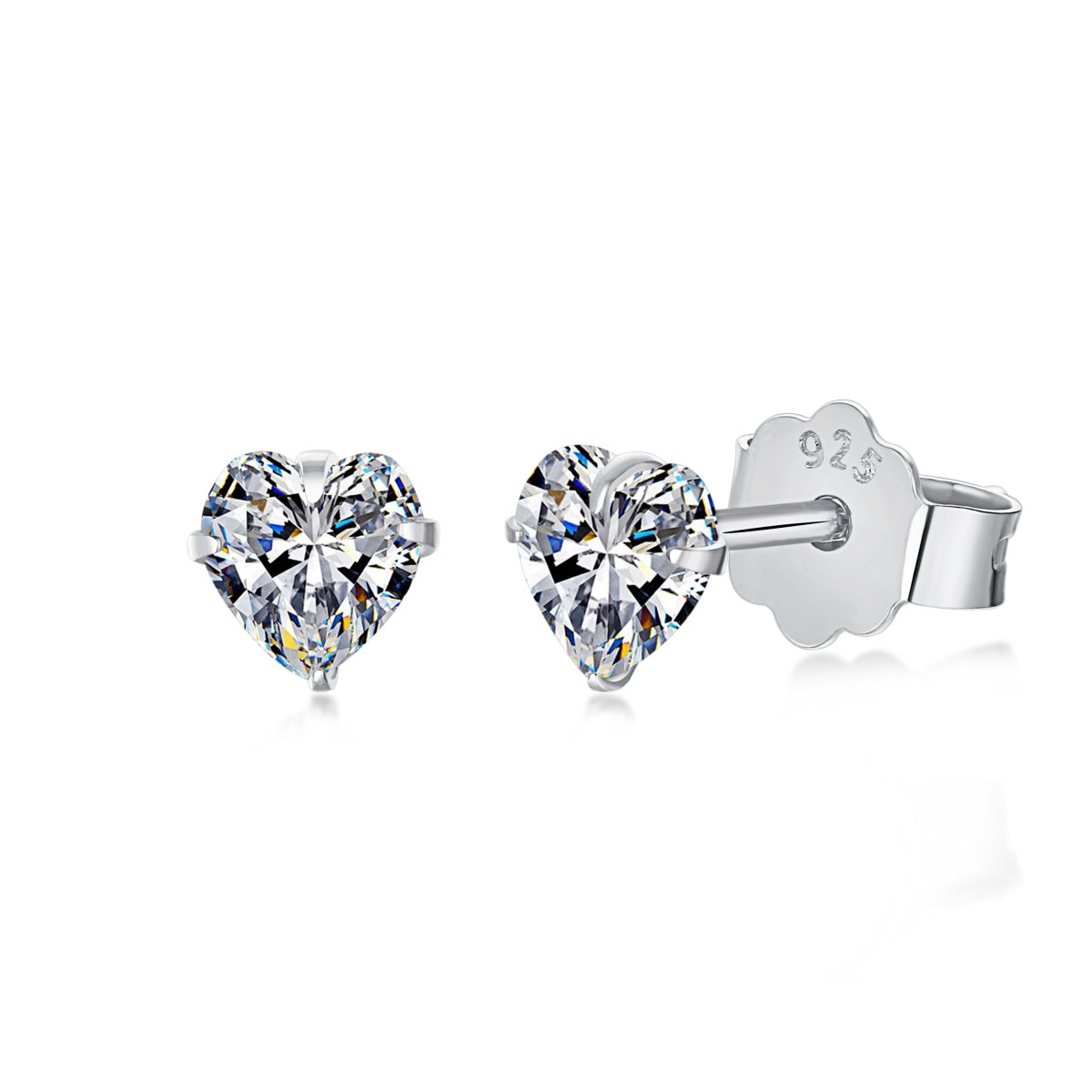 [Max Jewelry ]Sparkling Heart Shaped Simple Earrings
