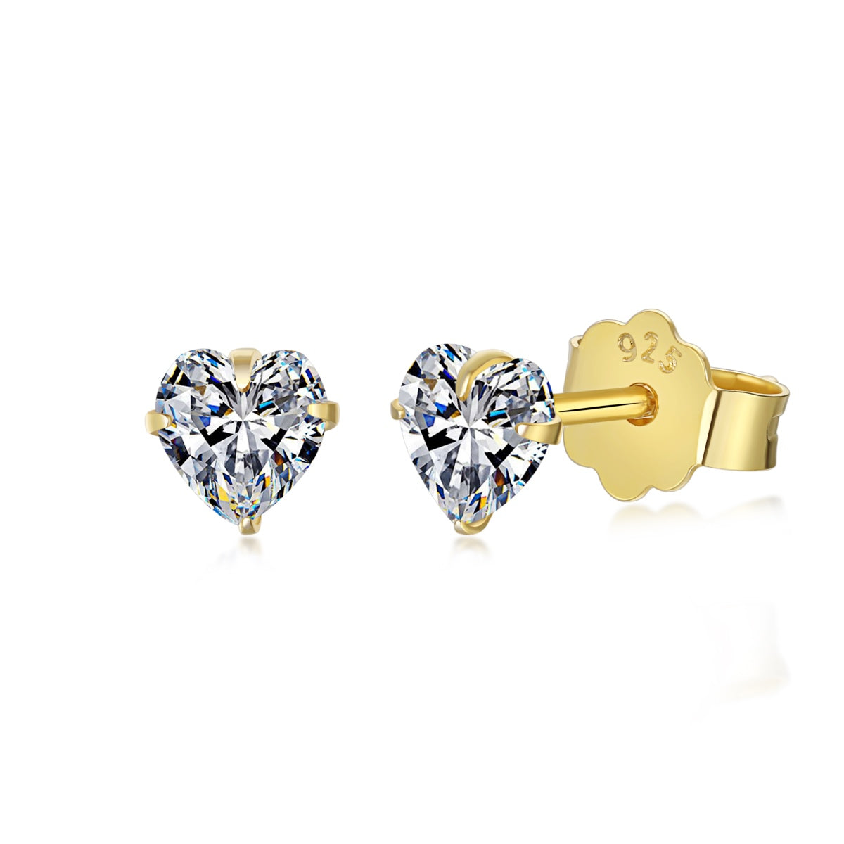 [Max Jewelry ]Sparkling Heart Shaped Simple Earrings