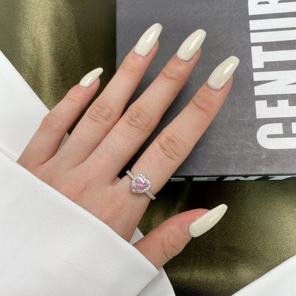 [Max Jewelry ]Eternity Splashy Romantic Heart Shape Lover Ring