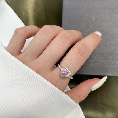 [Max Jewelry ]Eternity Splashy Romantic Heart Shape Lover Ring