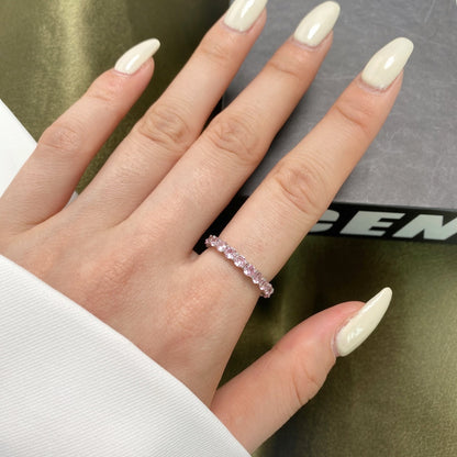 [Max Jewelry ]Sparkling Round Cut Tennis Ring