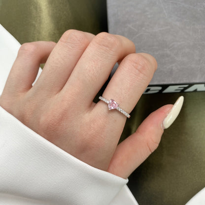 [Max Jewelry ]0.5 Carat CaratEternity Charming Heart Shape Lover Ring