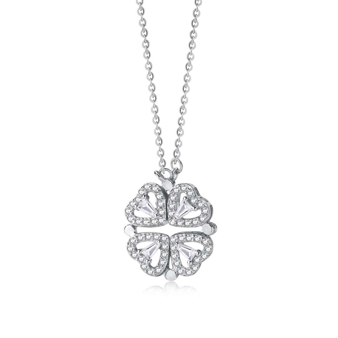 [Max Jewelry ]Ornate Heart Cut Flower Shape Necklace