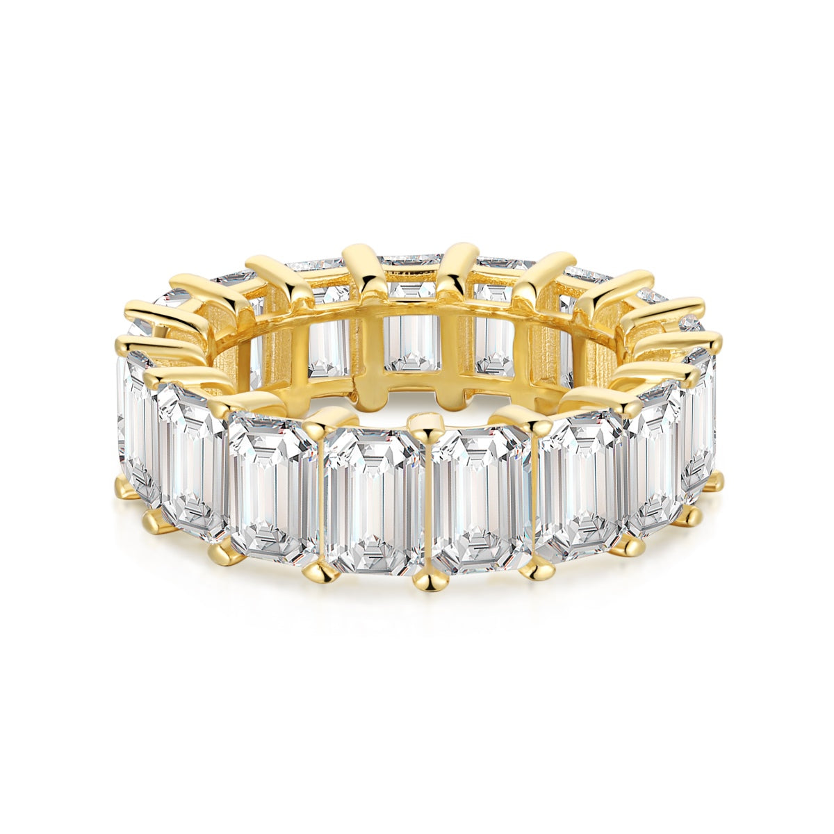 [Max Jewelry ]0.75 Carat Elegant Emerald Cut Tennis Ring