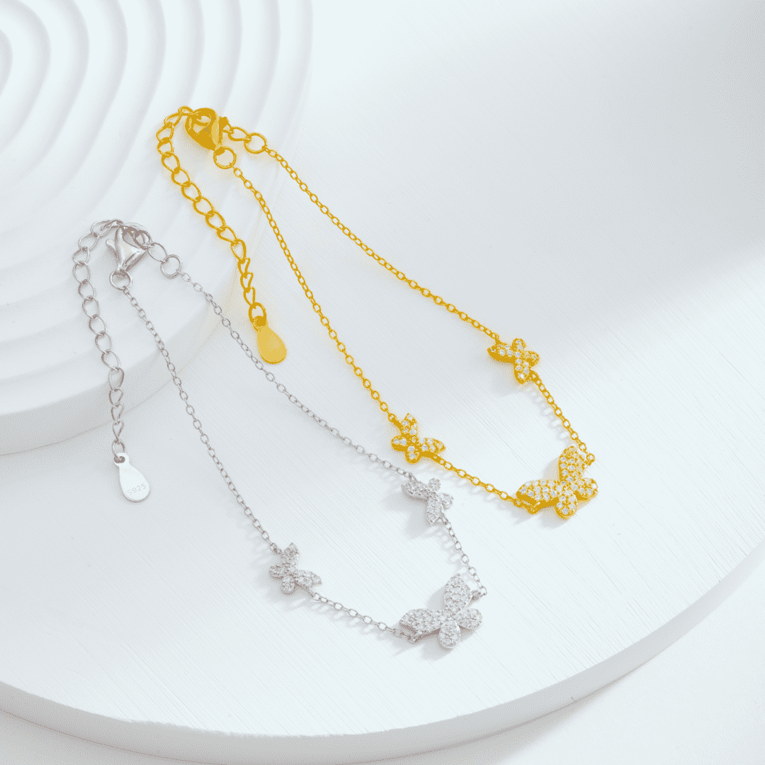 [Max Jewelry ]Delicate Butterfly Pendant Bracelet