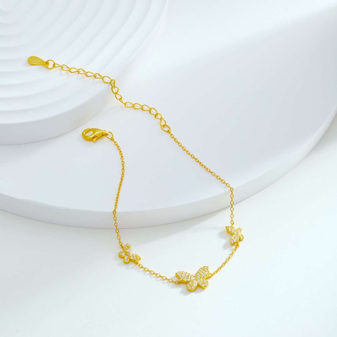 [Max Jewelry ]Delicate Butterfly Pendant Bracelet