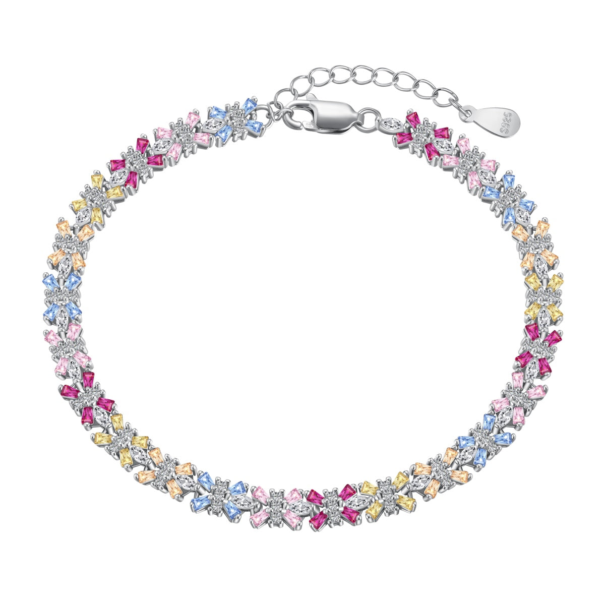 [Max Jewelry ]Radiant Colorful Emerald Cut Party Bracelet