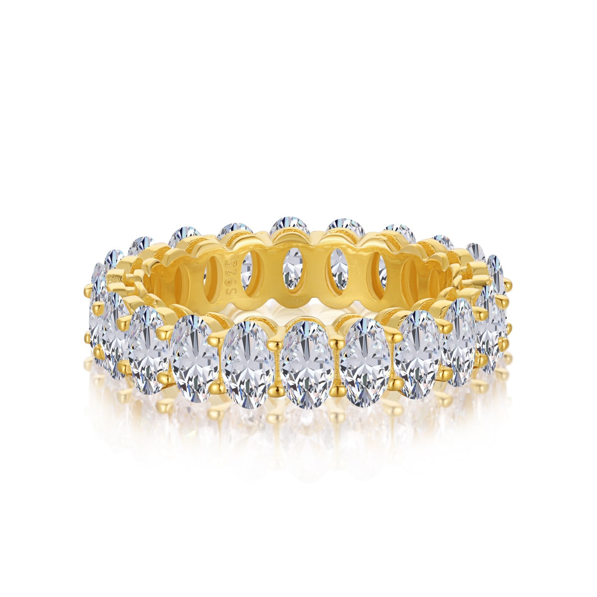 [Max Jewelry ]Ornate Oval Cut Tennis Ring