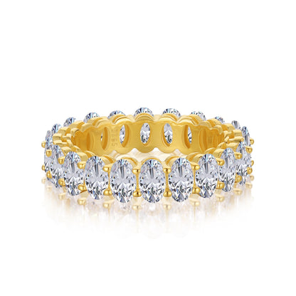 [Max Jewelry ]Ornate Oval Cut Tennis Ring