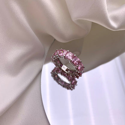 [Max Jewelry ]Elegant Princess Cut Tennis Ring