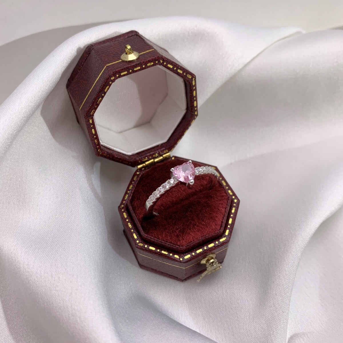 [Max Jewelry ]0.5 Carat CaratEternity Charming Heart Shape Lover Ring