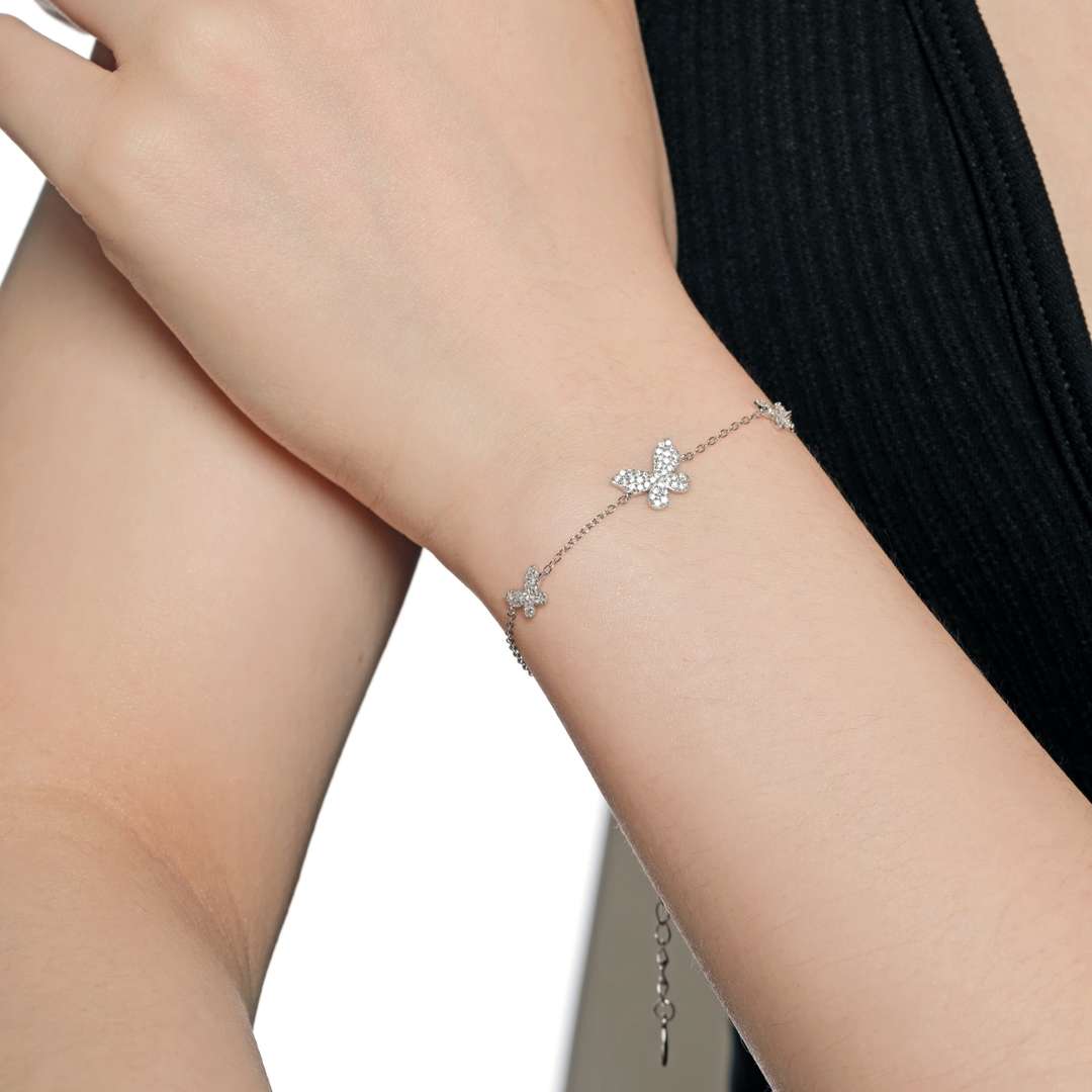 [Max Jewelry ]Delicate Butterfly Pendant Bracelet