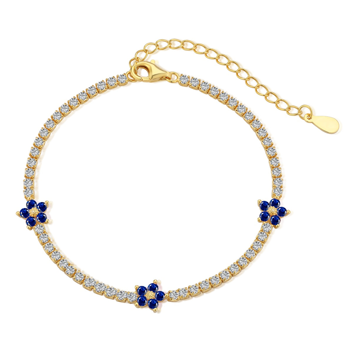 [Max Jewelry ]Sparkling Flower Shape Tennis Bracelet