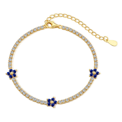 [Max Jewelry ]Sparkling Flower Shape Tennis Bracelet