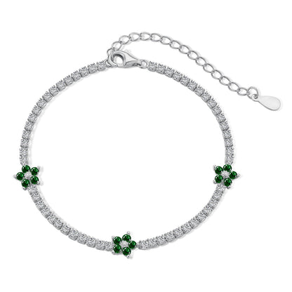 [Max Jewelry ]Sparkling Flower Shape Tennis Bracelet