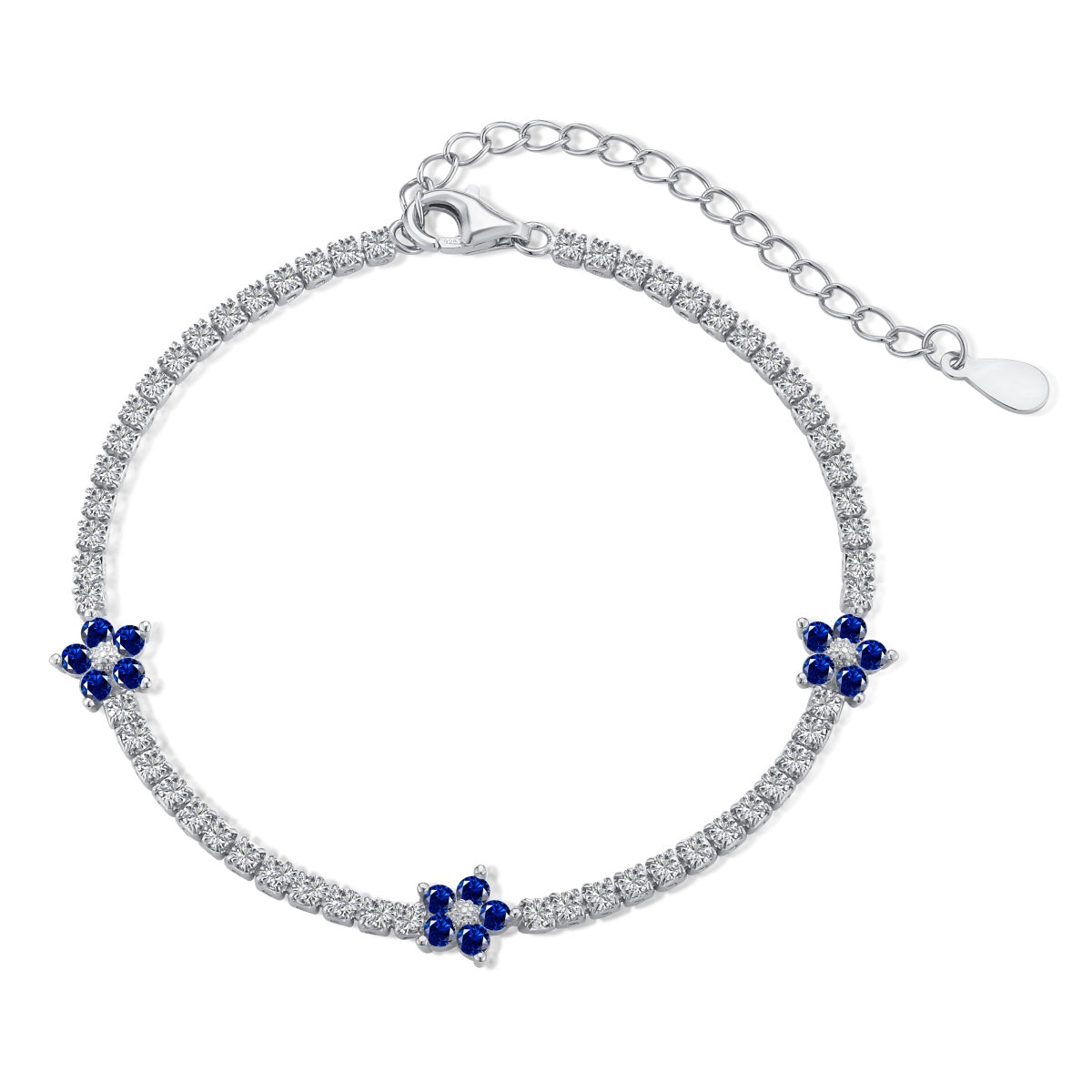 [Max Jewelry ]Sparkling Flower Shape Tennis Bracelet