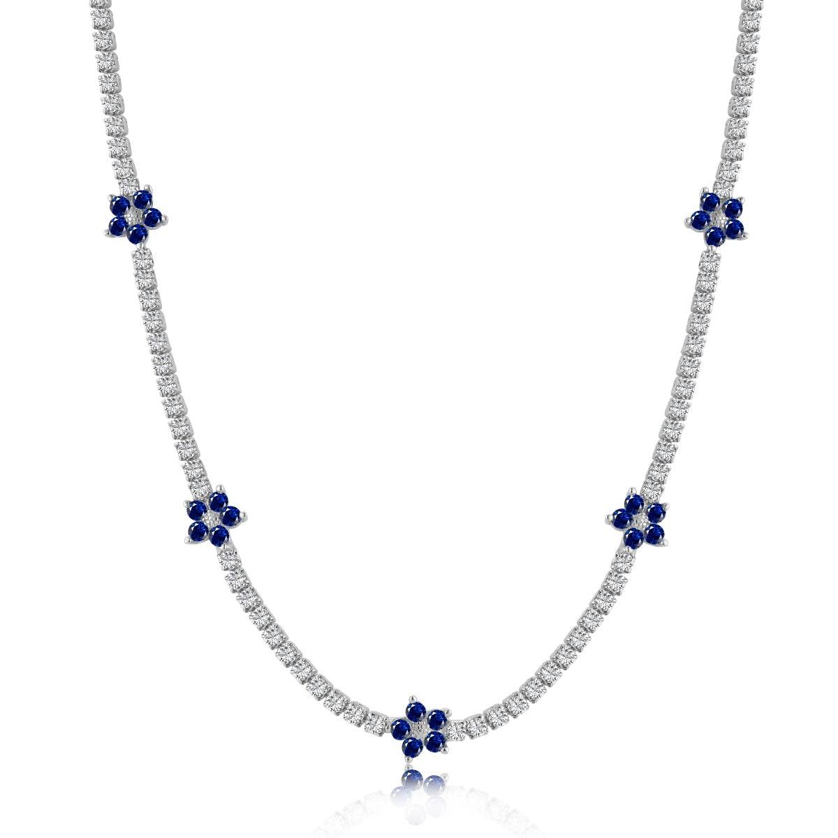 [Max Jewelry ]Luxurious Colorful Flower Tennis Necklace