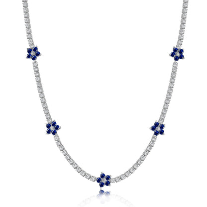 [Max Jewelry ]Luxurious Colorful Flower Tennis Necklace