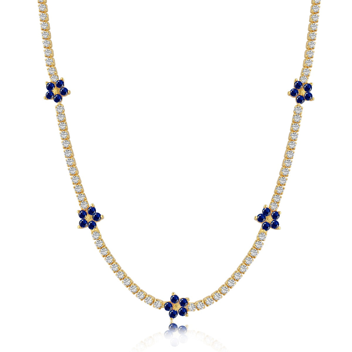 [Max Jewelry ]Luxurious Colorful Flower Tennis Necklace