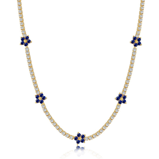 [Max Jewelry ]Luxurious Colorful Flower Tennis Necklace