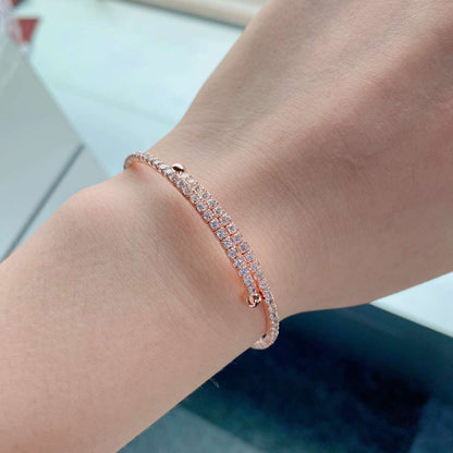 [Max Jewelry ]Row of Diamonds Round Fashion Bracelet