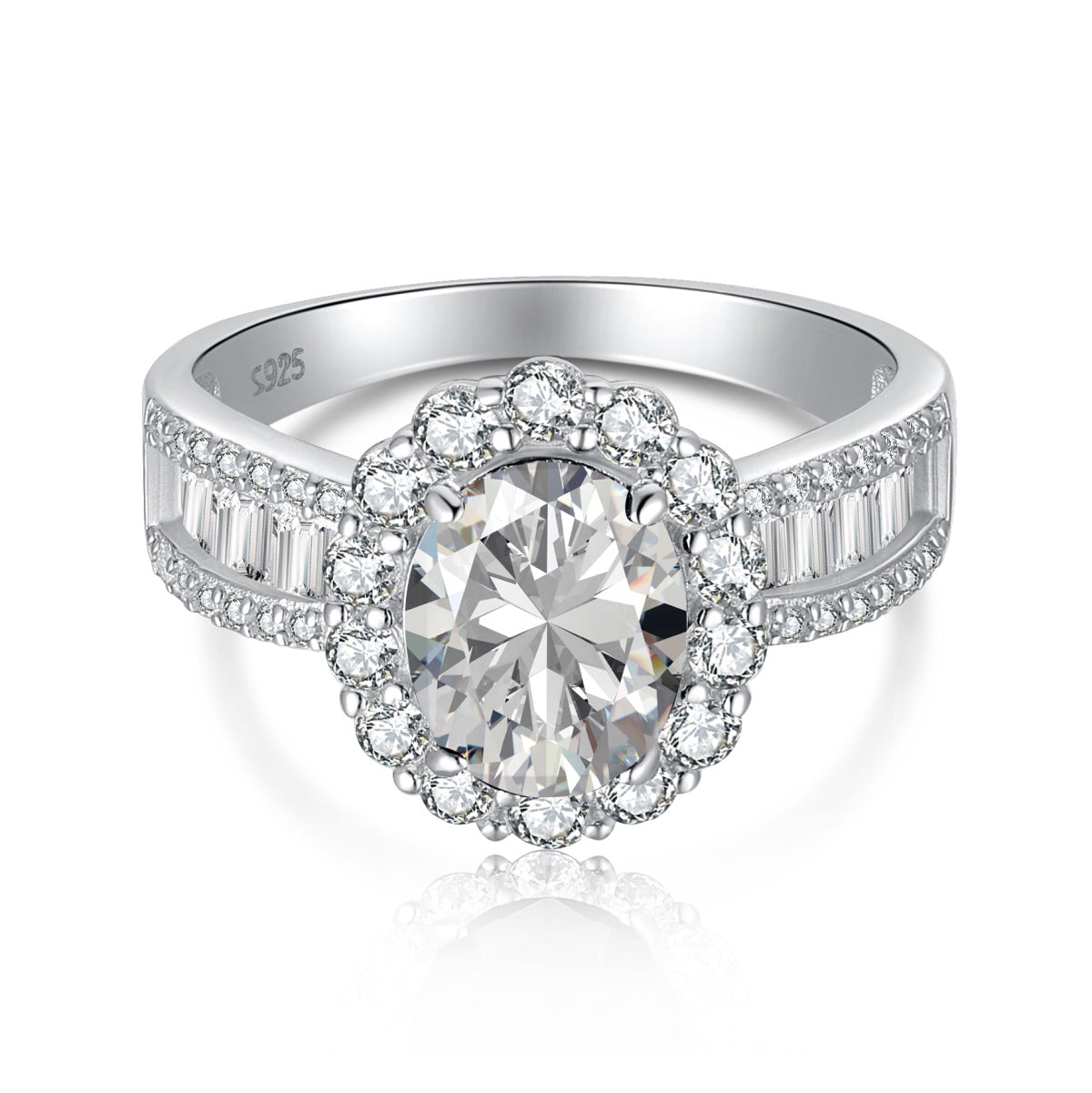[Max Jewelry ]1.5 Carat Dazzling Charming Oval Cut Banquet Ring
