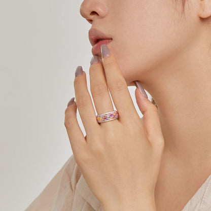 [Max Jewelry ]Radiant Colorful Radiant Cut Daily Ring