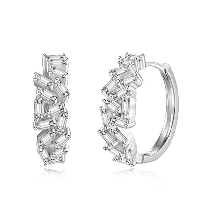 [Max Jewelry ]Dazzling Colorful Emerald Cut Daily Earrings