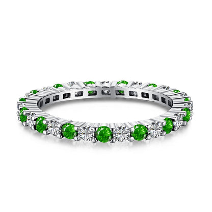 [Max Jewelry ]Exquisite Colorful Round Cut Tennis Ring