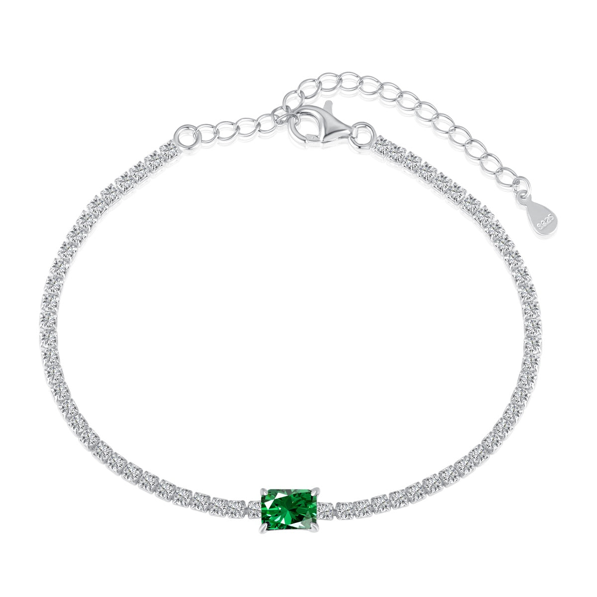 [Max Jewelry ]1.0 Carat Unique Emerald Cut Banquet Bracelet