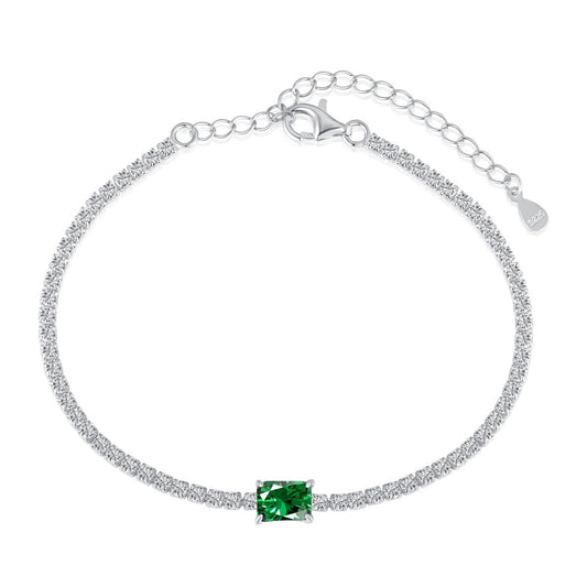 [Max Jewelry ]1.0 Carat Unique Emerald Cut Banquet Bracelet