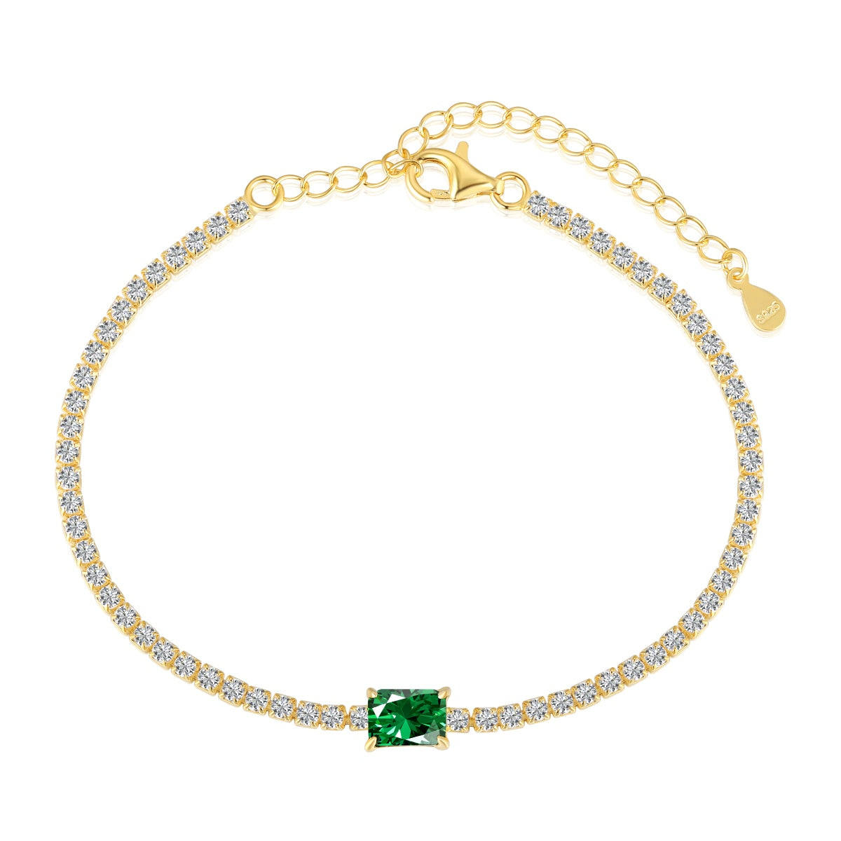 [Max Jewelry ]1.0 Carat Unique Emerald Cut Banquet Bracelet