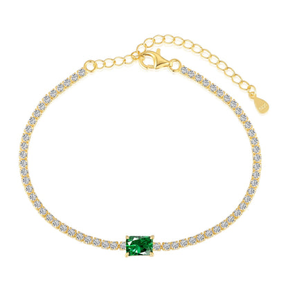 [Max Jewelry ]1.0 Carat Unique Emerald Cut Banquet Bracelet