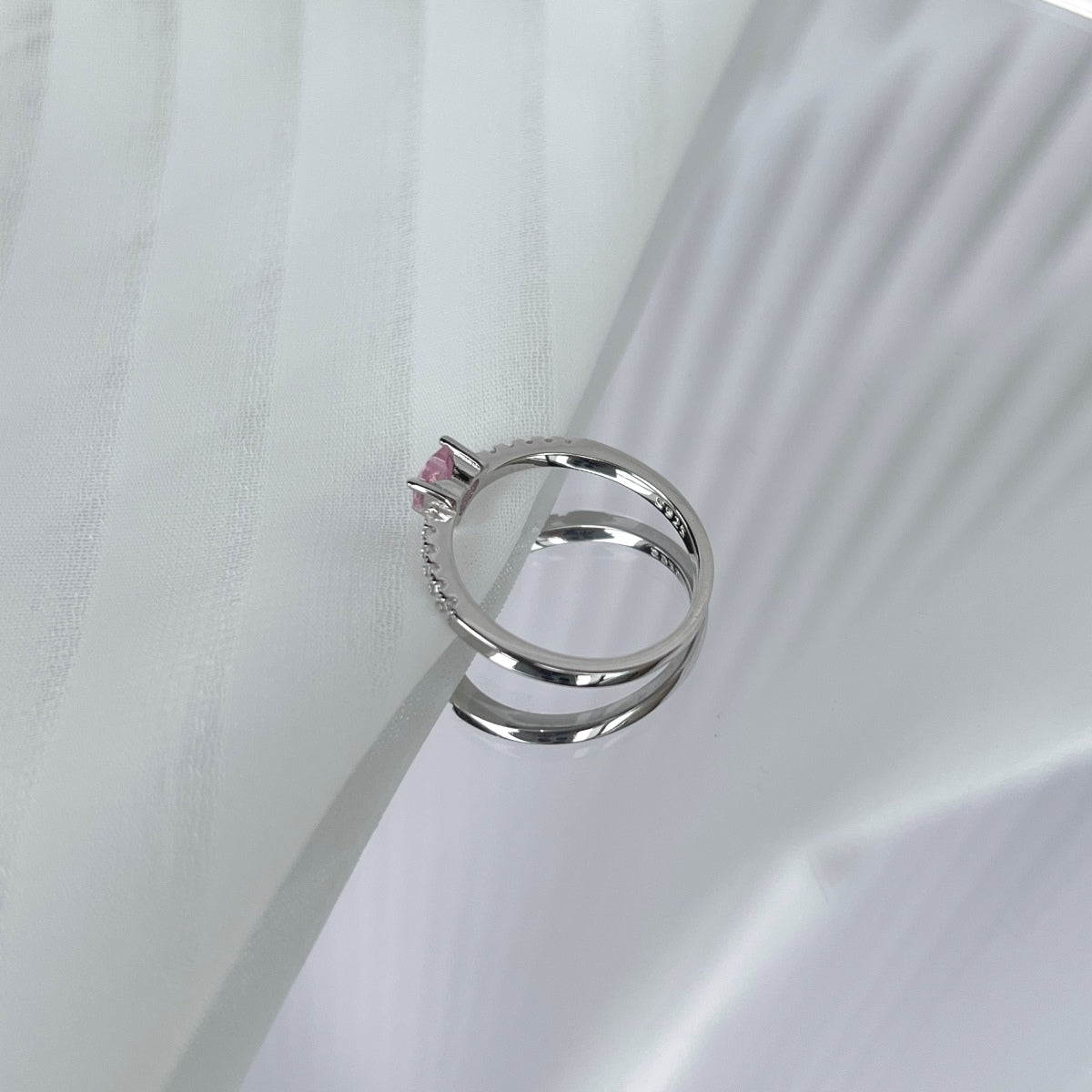[Max Jewelry ]0.5 Carat CaratEternity Charming Heart Shape Lover Ring