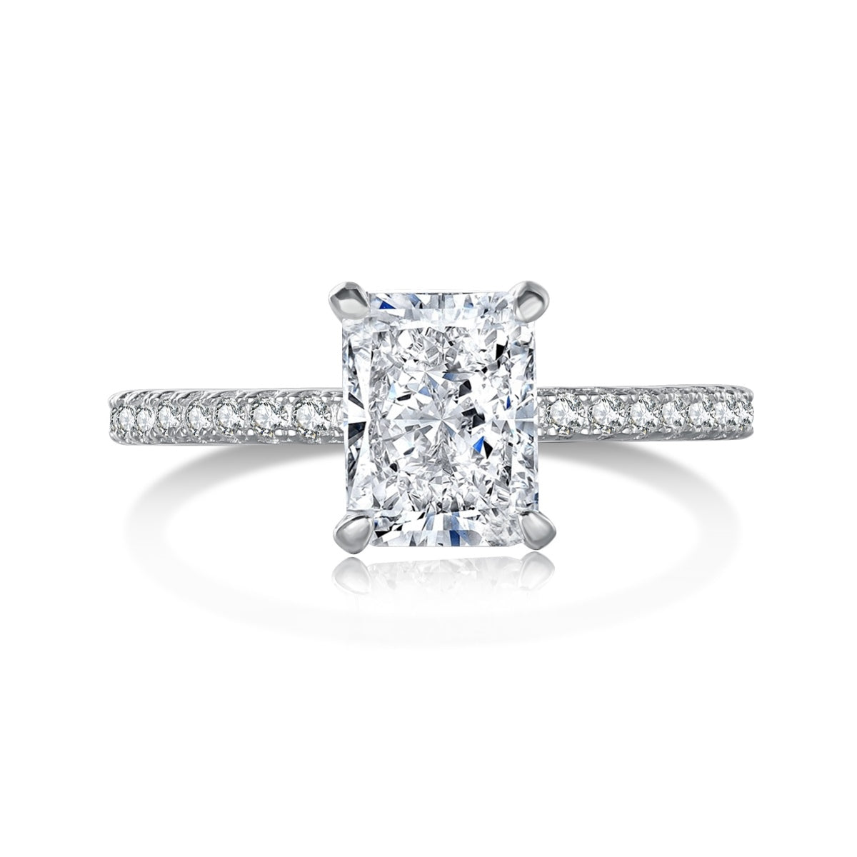 [Max Jewelry ]2.0 Carat Dazzling Sparkling Radiant Cut Party Ring