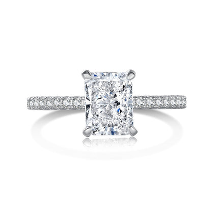 [Max Jewelry ]2.0 Carat Dazzling Sparkling Radiant Cut Party Ring