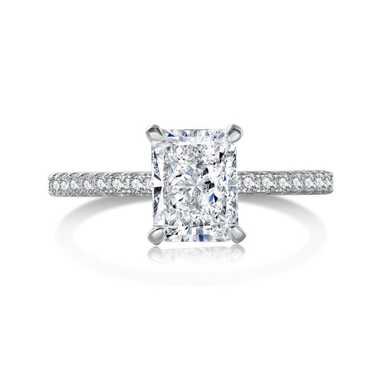 [Max Jewelry ]2.0 Carat Dazzling Sparkling Radiant Cut Party Ring